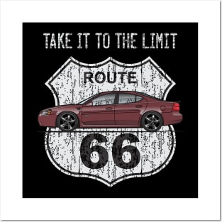 Route 66 Maroon Posters and Art